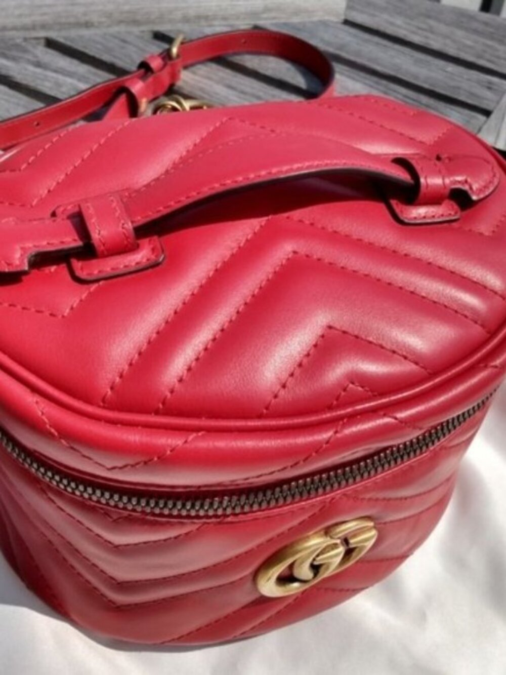 New,  Gucci, Matelassé Marmont Quilted Calf Leather Mini Backpack - Picture 12 of 16
